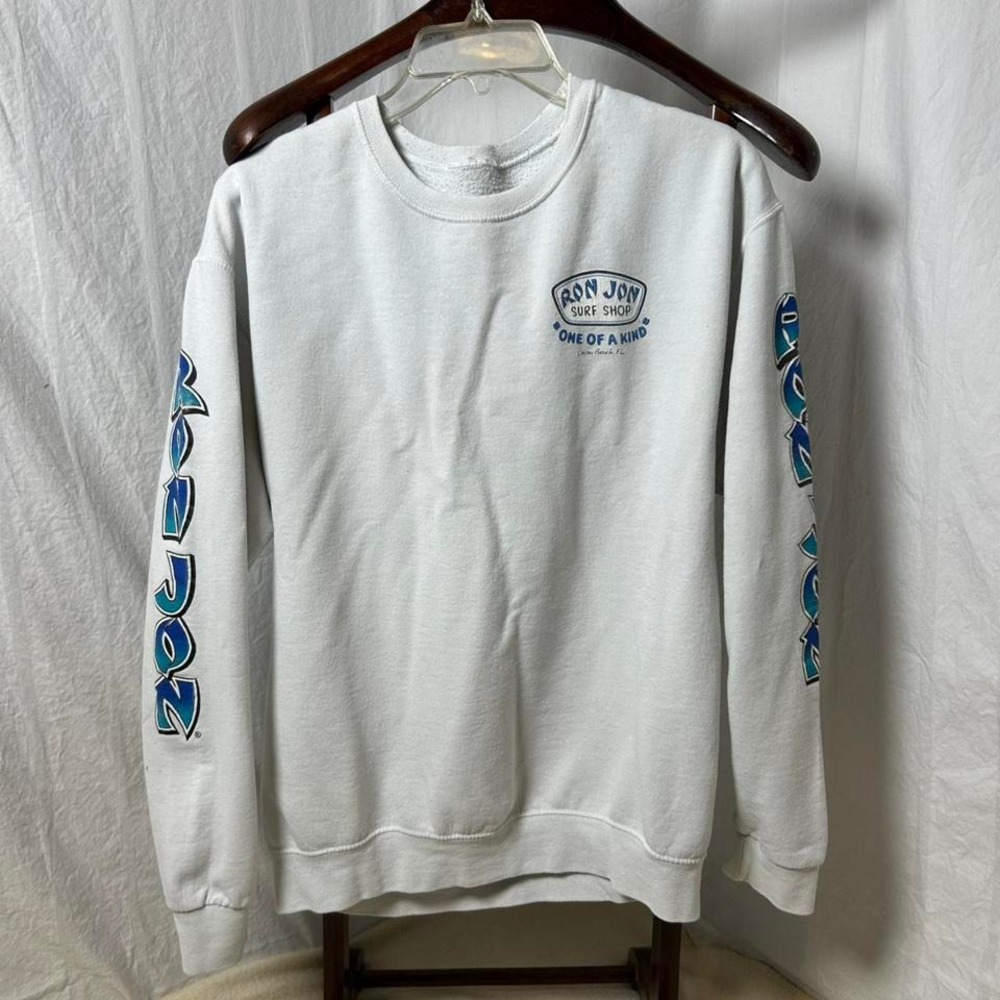 Ron Jon Surf Shop Sweatshirt Mens Medium White Cocoa Beach Florida‎